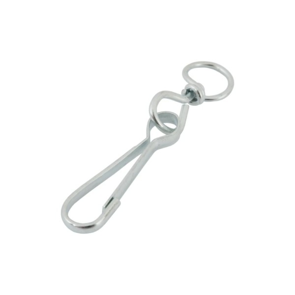 Карабин Невский Крепеж тип А, с вертлюгом, 50 мм, белый цинк, 2 шт. 826101