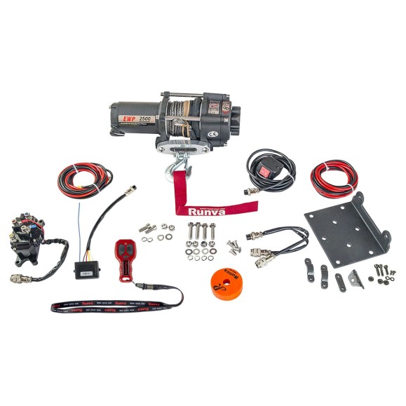 Электрическая лебёдка RUNVA 12V 2500A lbs 1140 кг синтетический трос EWP2500ASR