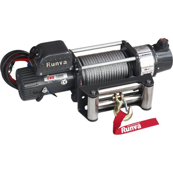 Электрическая лебёдка RUNVA двухскоростная 12V 12000 lbs 5443 кг EWD12000U Электрическая лебёдка RUNVA двухскоростная 12V 12000 lbs 5443 кг EWD12000U