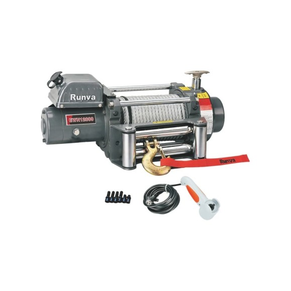 Электрическая лебёдка RUNVA индустриальная 12V 12000 lbs 5443 кг EWN12000U Электрическая лебёдка RUNVA индустриальная 12V 12000 lbs 5443 кг EWN12000U