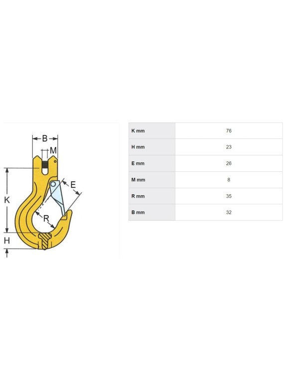 Крюк вилочного соединения с предохранителем 1.12 т Haklift SALKH6