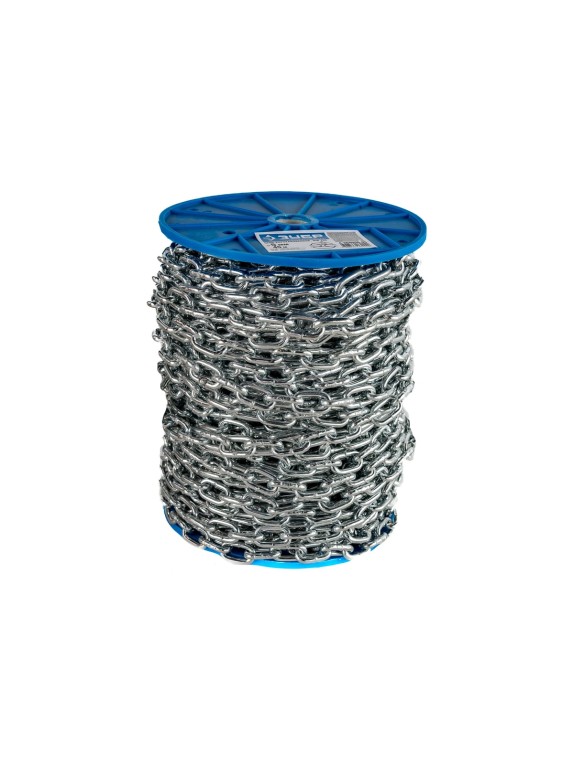 Короткозвенная цепь Зубр DIN 766 оцинкованная сталь, d=5мм, L=45м 4-304050-05