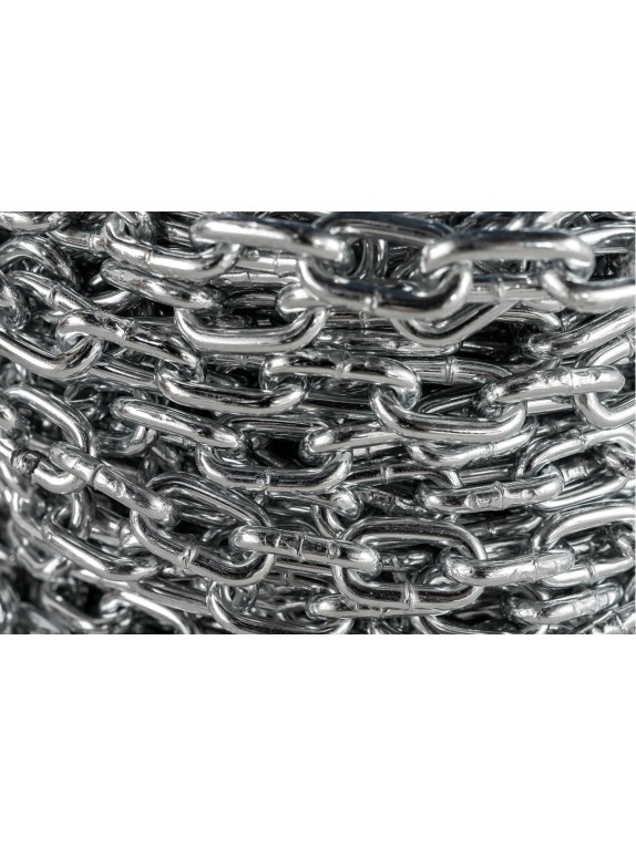 Короткозвенная цепь Зубр DIN 766 оцинкованная сталь, d=5мм, L=45м 4-304050-05