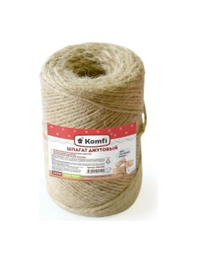 Джутовый шпагат Komfi 100 м, 1200 текс, бурый 122036
