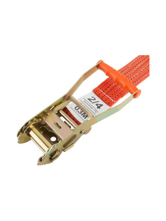 Ремень для крепления груза FIT храповый механизм 196 мм, лента 50 мм x 6 м, 2000/4000 кг 64920