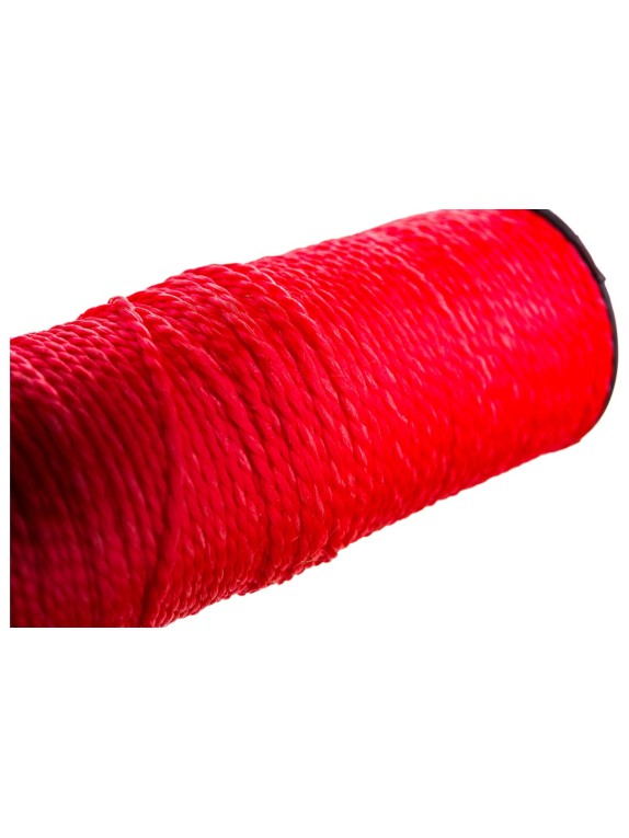 Крученая двухпрядная нить ПП, красная, 50 м, 1.3 мм Tech-Krep 139899