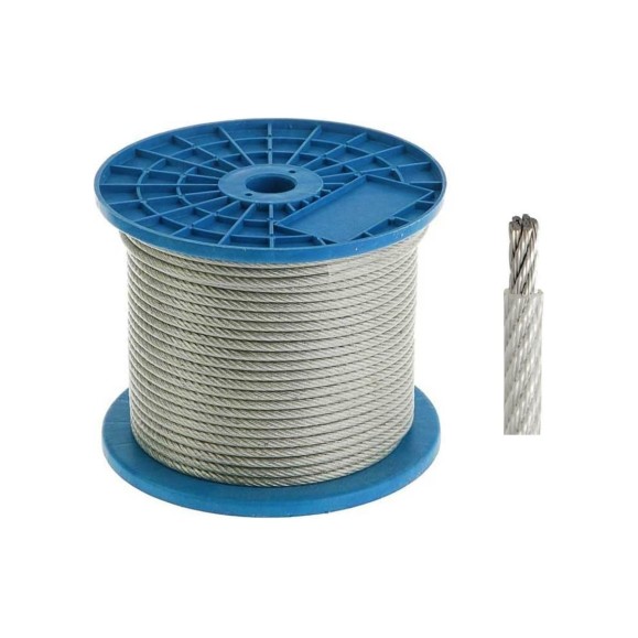 Стальной трос в ПВХ оплетке МЕТАЛЛСЕРВИС DIN 3055, 2/3, 200 м 1230972