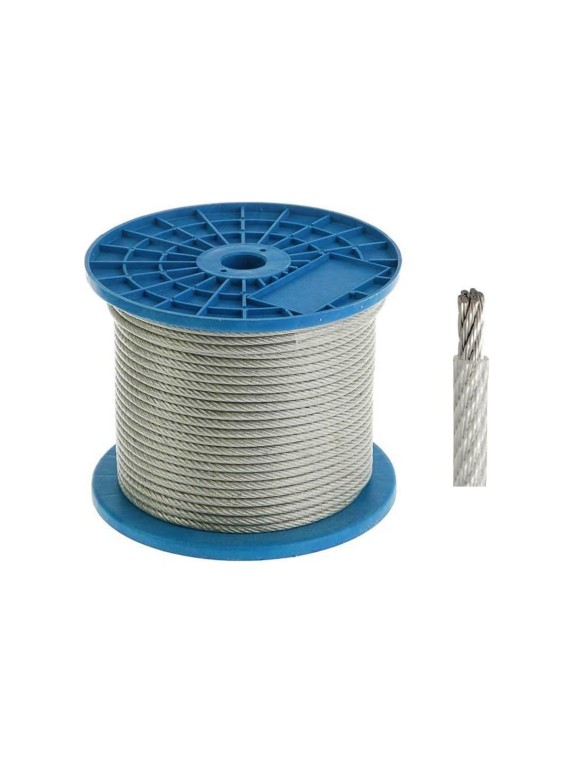 Стальной трос в ПВХ оплетке МЕТАЛЛСЕРВИС DIN 3055, 1/2, ПР-2.0, 200 м 1230953