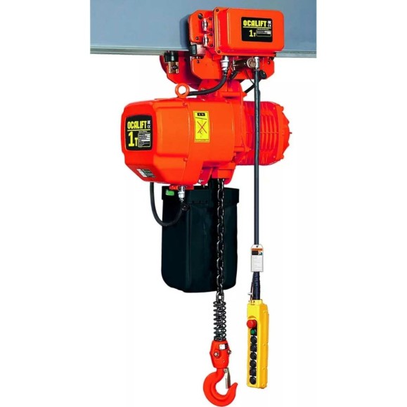 Цепная передвижная электрическая таль OCALIFT 01-01s г/п 1Т, высота 18м, 380в OCA0101ST18m