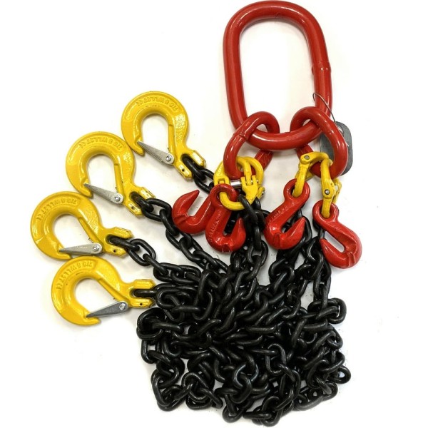 Цепной четырехветвевой строп ТамбовТехСнаб 4СЦ, 6.7 т, 5 м, с укорачивающими крюками 7930124365583