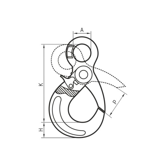 Самозащелкивающийся крюк 31.5 т HAKLIFT VAK32