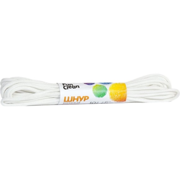 Вязаный шнур Fun Clean полипропиленовый, 5 мм, 10 м, белый 12467 Вязаный шнур Fun Clean полипропиленовый, 5 мм, 10 м, белый 12467