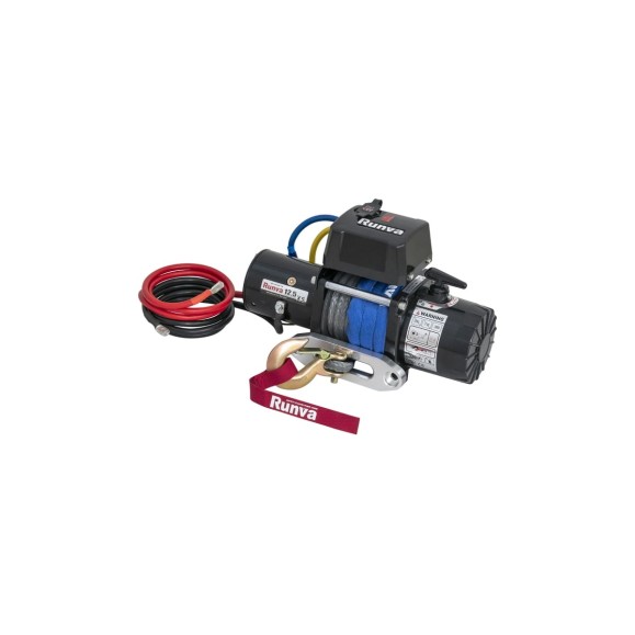 Электрическая лебёдка Runva 12V 12500 lbs 5670 кг короткий барабан синтетический трос 12.5XSSR