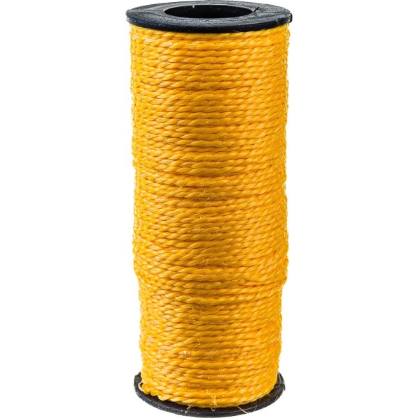 Крученая двухпрядная нить Tech-Krep ПП, желтая, 1.3 мм, 50 м 139902