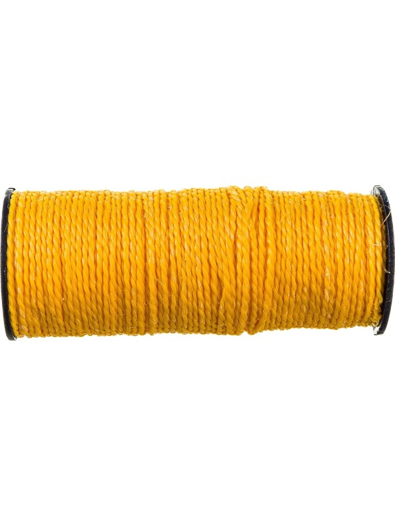 Крученая двухпрядная нить Tech-Krep ПП, желтая, 1.3 мм, 50 м 139902