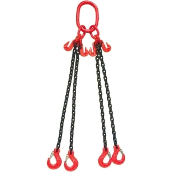 Цепной четырехветвевой строп с крюками-укоротителями КанТраст 4СЦ 3,15/5000 мм, на увеличенном звене 120x180 4STSUVZ3155000R Цепной четырехветвевой строп с крюками-укоротителями КанТраст 4СЦ 3,15/5000 мм, на увеличенном звене 120x180 4STSUVZ3155000R