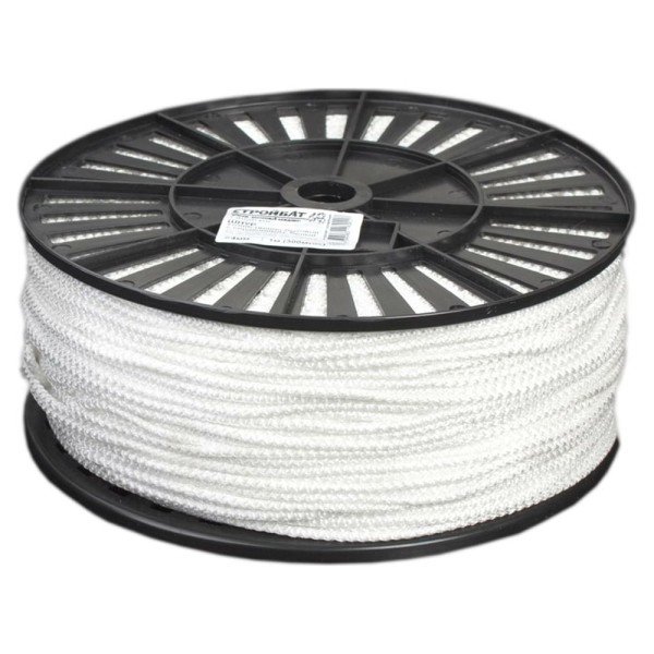 Хозяйственно-бытовой шнур Стройбат с сердечником 4 мм белый 300 м 120320