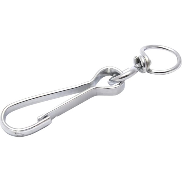 Карабин с вертлюгом Невский Крепеж тип А, 90 мм, белый цинк, 1 шт. 826107