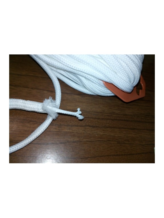 Плетеный шнур ПЭ 6 мм с сердечником, 24-прядный, белый, 20 м Tech-Krep 140359