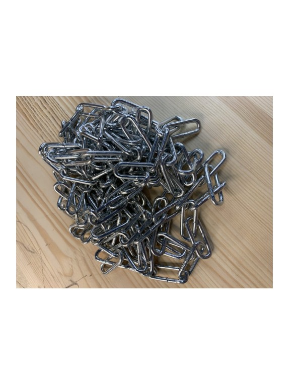 Цепь Стройбат DIN 763, длинное звено, 5 мм, белый цинк, 5 м 261660