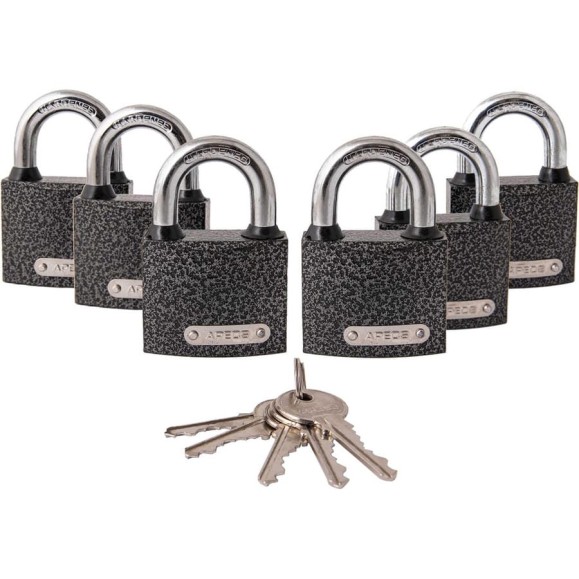 Навесные замки Apecs PD-01-50-Blister 6Locks+5Keys 28742 Навесные замки Apecs PD-01-50-Blister 6Locks+5Keys 28742