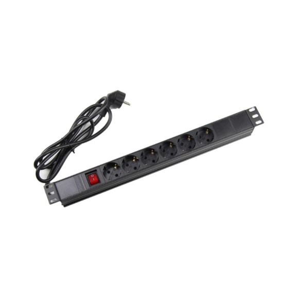Блок розеток Wize Pro WPDU1U-6 19", 19 дюймовое крепление, 6 розеток 136889