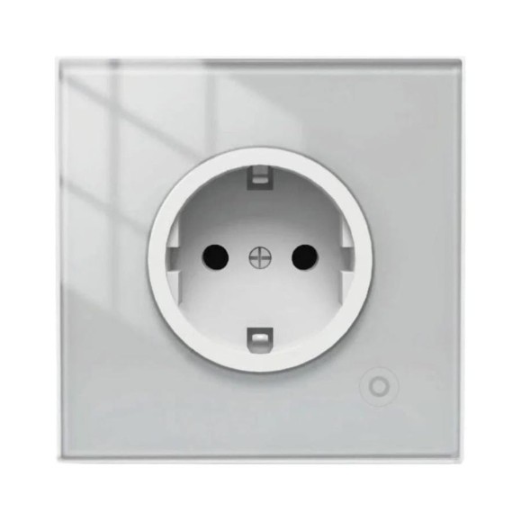 1-постовая розетка Moes Smart Socket, Wi-Fi, 95-250 В, 16А, встраиваемая IP20, шторки + ЗК, бел WK-EU