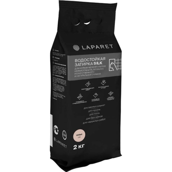 Цементная затирка LAPARET -fuga silk, бежевый, водостойкая, 2 кг, для керамической плитки, керамогранита, мозаики, искуственного и натурального камня х9999292892 Цементная затирка LAPARET -fuga silk, бежевый, водостойкая, 2 кг, для керамической плитки, керамогранита, мозаики, искуственного и натурального камня х9999292892