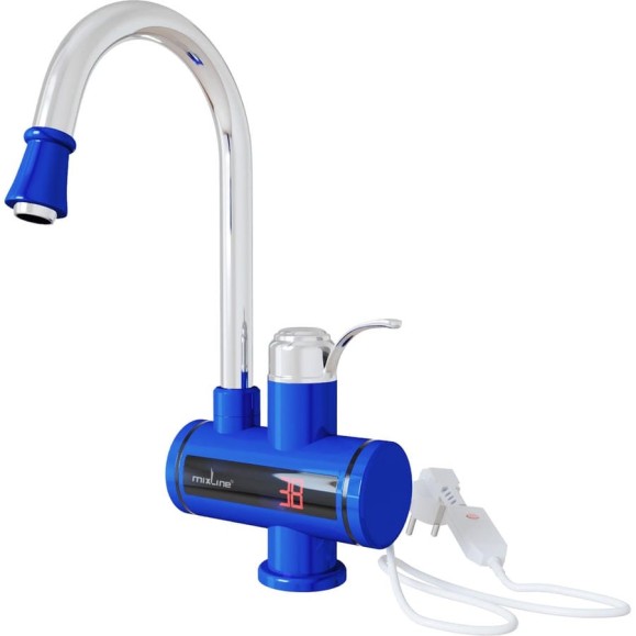 Смеситель-водонагреватель MIXLINE проточного типа wh-003 blue, 3.3 квт, УЗО, кухня, индикатор температуры 551720 Смеситель-водонагреватель MIXLINE проточного типа wh-003 blue, 3.3 квт, УЗО, кухня, индикатор температуры 551720