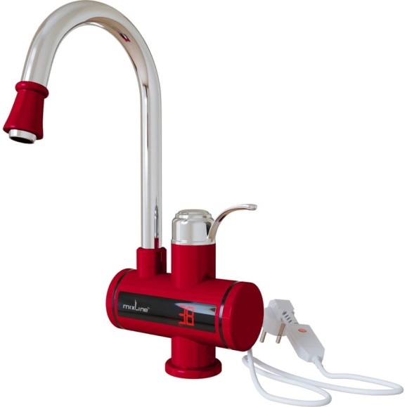 Смеситель-водонагреватель MIXLINE проточного типа wh-003 red, 3.3 квт, УЗО, кухня, индикатор температуры 551718 Смеситель-водонагреватель MIXLINE проточного типа wh-003 red, 3.3 квт, УЗО, кухня, индикатор температуры 551718