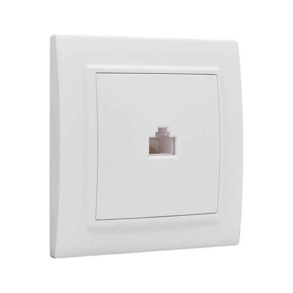 Розетка EKF Минск RJ-45 1-местная СП белая Basic ERK01-035-10