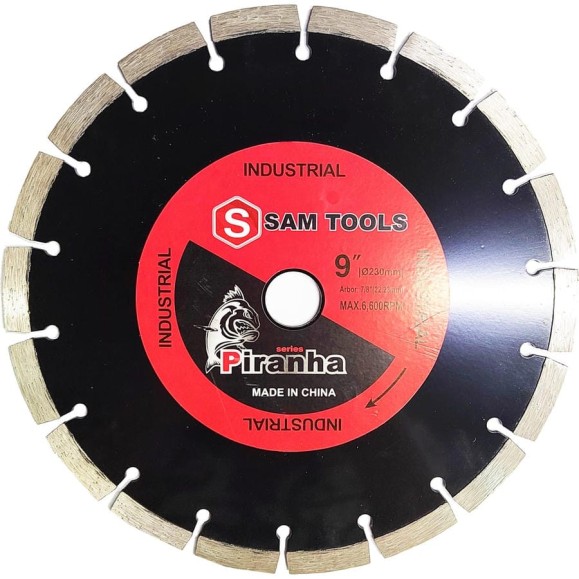 Алмазный диск SAMGRUPP по бетону сегментный 230x22,23 мм PIRANHA SAMC-018003230 Алмазный диск SAMGRUPP по бетону сегментный 230x22,23 мм PIRANHA SAMC-018003230
