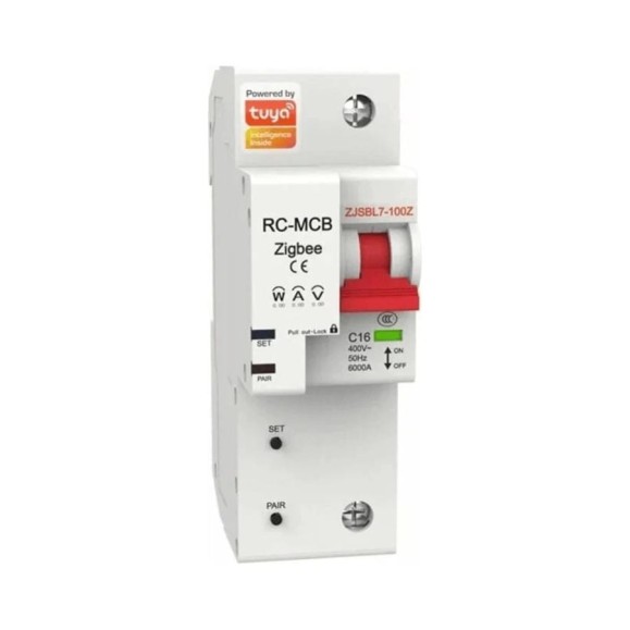 Выключатель Moes Zigbee circuit breaker 1P 16A ZCB-SC-1P16 Выключатель Moes Zigbee circuit breaker 1P 16A ZCB-SC-1P16