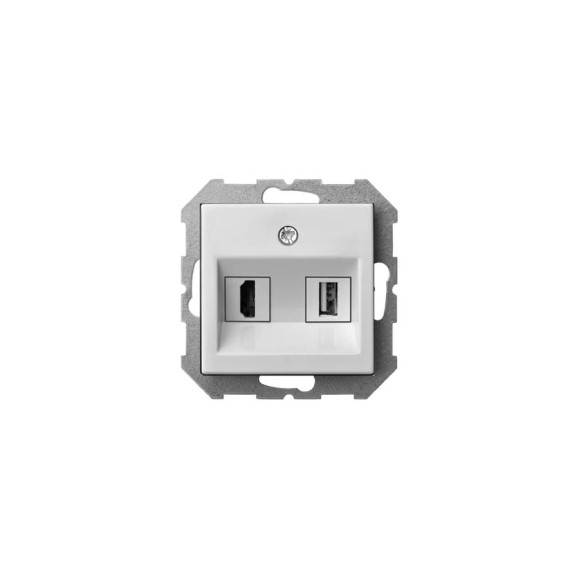 Розетка LIREGUS hdmi и usb для передачи данных белая epsilon 28-035 Розетка LIREGUS hdmi и usb для передачи данных белая epsilon 28-035