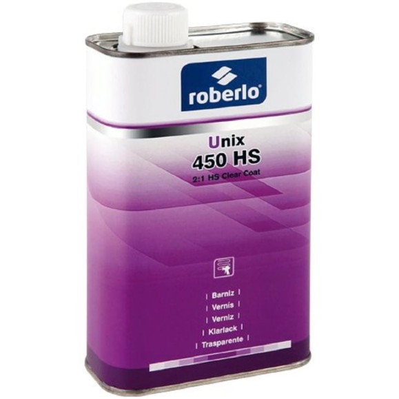 Лак ROBERLO 2K UNIX 450HS акрилово-полиуретановый быстросохнущий, повышенной прочности, 2:1, 1 л без отвердителя 67948 Лак ROBERLO 2K UNIX 450HS акрилово-полиуретановый быстросохнущий, повышенной прочности, 2:1, 1 л без отвердителя 67948