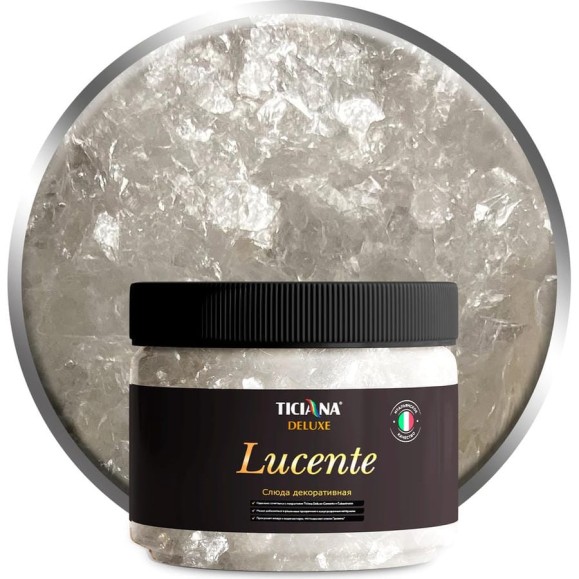 Декоративная добавка - слюда Ticiana DeLuxe Lucente белоснежный, 0.1 кг 4300003695 Декоративная добавка - слюда Ticiana DeLuxe Lucente белоснежный, 0.1 кг 4300003695