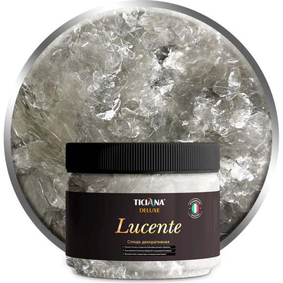 Декоративная добавка - слюда Ticiana DeLuxe Lucente серебристо-белый, 0.1 кг 4300003693 Декоративная добавка - слюда Ticiana DeLuxe Lucente серебристо-белый, 0.1 кг 4300003693