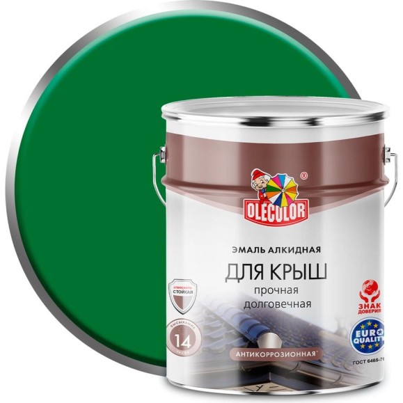 Алкидная эмаль для крыш OLECOLOR зеленый, 5 кг 4300004997 Алкидная эмаль для крыш OLECOLOR зеленый, 5 кг 4300004997