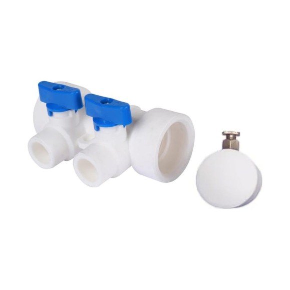 Коллектор с воздухоотводчиком MeerPlast ду32/2x20w синий D200-00010