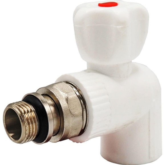 Кран для радиатора Rvc ППРС угловой 25x3/4 наружная резьба light 08633 Кран для радиатора Rvc ППРС угловой 25x3/4 наружная резьба light 08633