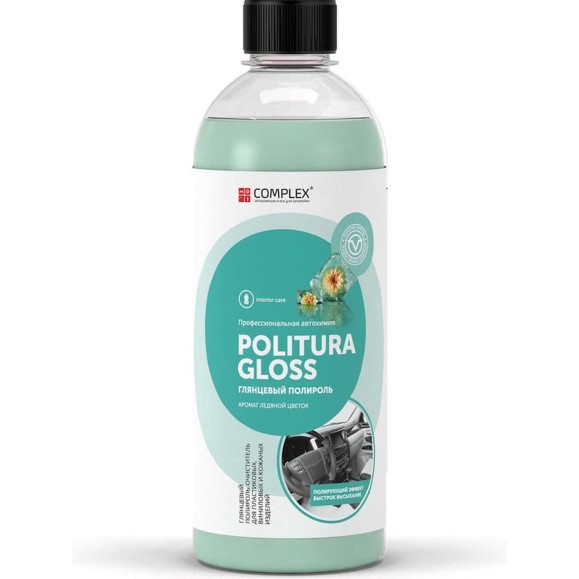 Глянцевый полироль для пластика Complex politura gloss ледяной цветок 0,5л 1112505