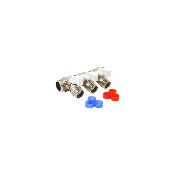 Коллектор Rvc 3/4 гш-1/2 ш, с кранами 4 выхода (под ЕК 16x1/2 ) 01411 Коллектор Rvc 3/4 гш-1/2 ш, с кранами 4 выхода (под ЕК 16x1/2 ) 01411