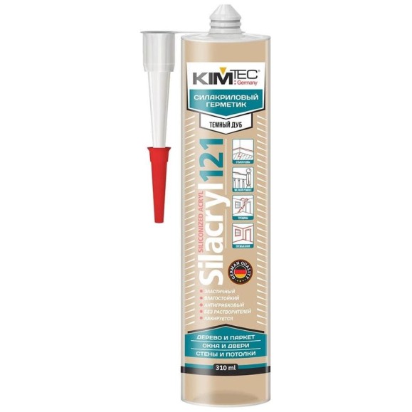Силакриловый герметик KIM TEC Silacryl 121 темный дуб, 310 мл 02-04-74