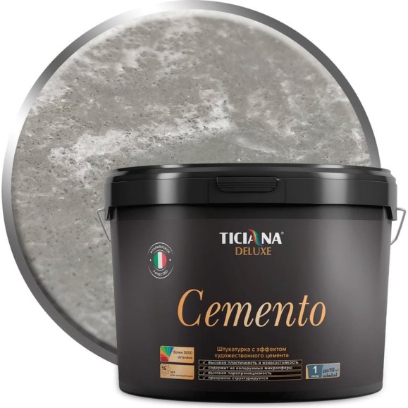 Декоративная штукатурка Ticiana DeLuxe Cemento 15 л 4300008033 Декоративная штукатурка Ticiana DeLuxe Cemento 15 л 4300008033