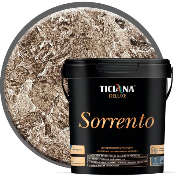 Штукатурка с волокнами Ticiana DeLuxe Sorrento 0.9 л 4300008167