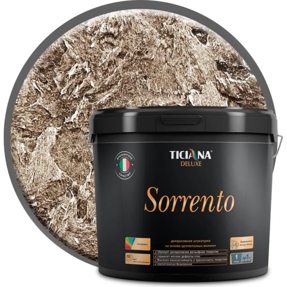 Штукатурка с волокнами Ticiana DeLuxe Sorrento 8 л 4300008168 Штукатурка с волокнами Ticiana DeLuxe Sorrento 8 л 4300008168
