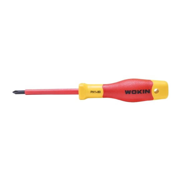 Диэлектрическая отвертка крестовая Wokin PH1x80 мм 1352859 Диэлектрическая отвертка крестовая Wokin PH1x80 мм 1352859