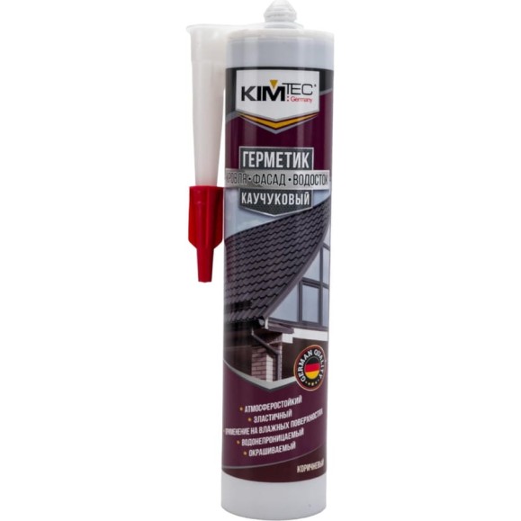 Каучуковый герметик KIM TEC кровля, фасад, водосток, коричневый, 310 мл 02-05-86 Каучуковый герметик KIM TEC кровля, фасад, водосток, коричневый, 310 мл 02-05-86