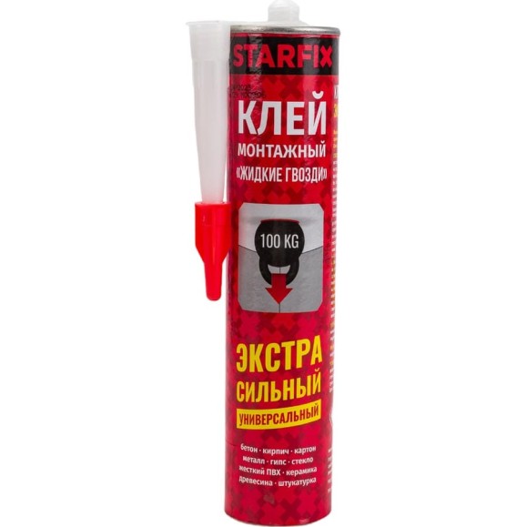 Монтажный клей STARFIX жидкие гвозди 300 мл SM-68139-1 Монтажный клей STARFIX жидкие гвозди 300 мл SM-68139-1