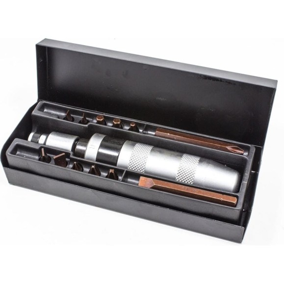 Ударная отвертка с набором бит и адаптером Forcekraft 14пр, 1/2" F х5/16" F PH1,2,3x35 мм; PH3x70 мм; SL5,6,8,9x35 мм; SL8x70 мм; H4,5,6x35 мм, в метал, кейсе FK-5064C(50542) Ударная отвертка с набором бит и адаптером Forcekraft 14пр, 1/2" F х5/16" F PH1,2,3x35 мм; PH3x70 мм; SL5,6,8,9x35 мм; SL8x70 мм; H4,5,6x35 мм, в метал, кейсе FK-5064C(50542)